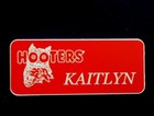 Hooters Uniform Kaitlyn Name Tag Pin Back Dress Up Role Play Costume Accessory — photo 2