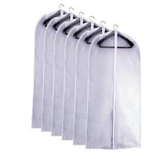 Garment Bag Covers 24''X54'' Lightweight White PEVA Breathable Bags Pack of 6 