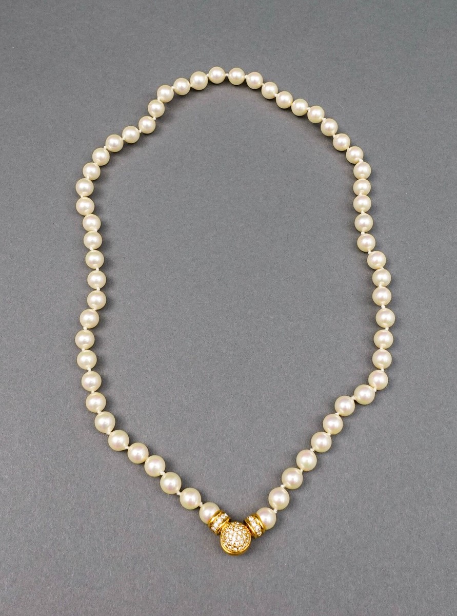 Christian Dior Vintage Simulated Pearl Pave Rhinestone