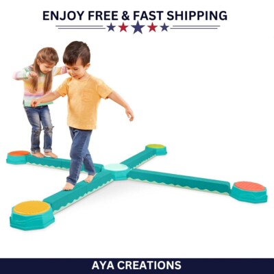 B. Toys Balance Beam Set for Kids   8 Beams, 5 Sensory Pads, Active Play, 3+