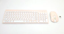 Wireless Keyboard and Mouse Combo 2.4GHz Slim Pink for PC Windows KF10