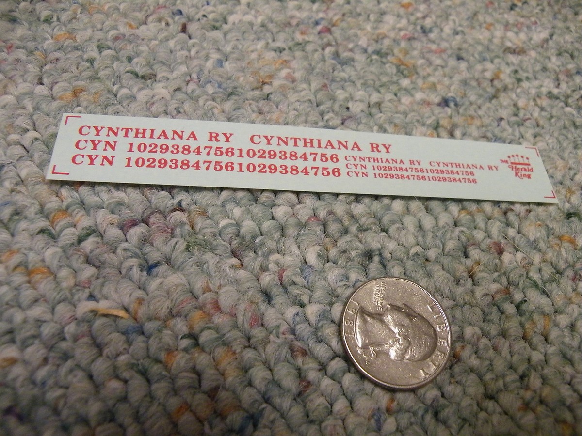 Herald King decals HO Cynthiana RY red ZZ99 | eBay