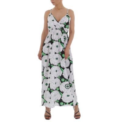 Damen Wickeloptik Kleid 2498 Ital-design In Weiß