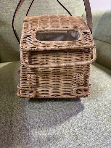 Kate Spade New York Vita Riva Wicker Car Bag PXRU 4742 New W/O Tags - Picture 5 of 12