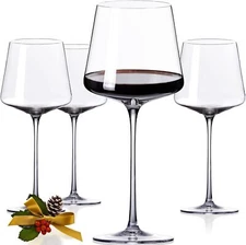 Elegant Hand Blown Wine Glasses Set Of 4 Lead Free Crystal For Red Wine