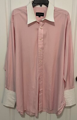 Robert Talbott Pink Pinstripe Button Up Shirt Tailored Fit 17.5 - 34 L XL