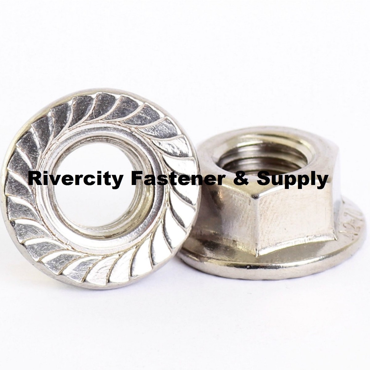 觀音16 DS (2500) 5/16-18 Stainless Serrated Flange Lock Nuts / Spin
