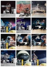 3D Astronaut  Surface Self-adhesive Wallpaper Removable Wallpaper Wall Mural