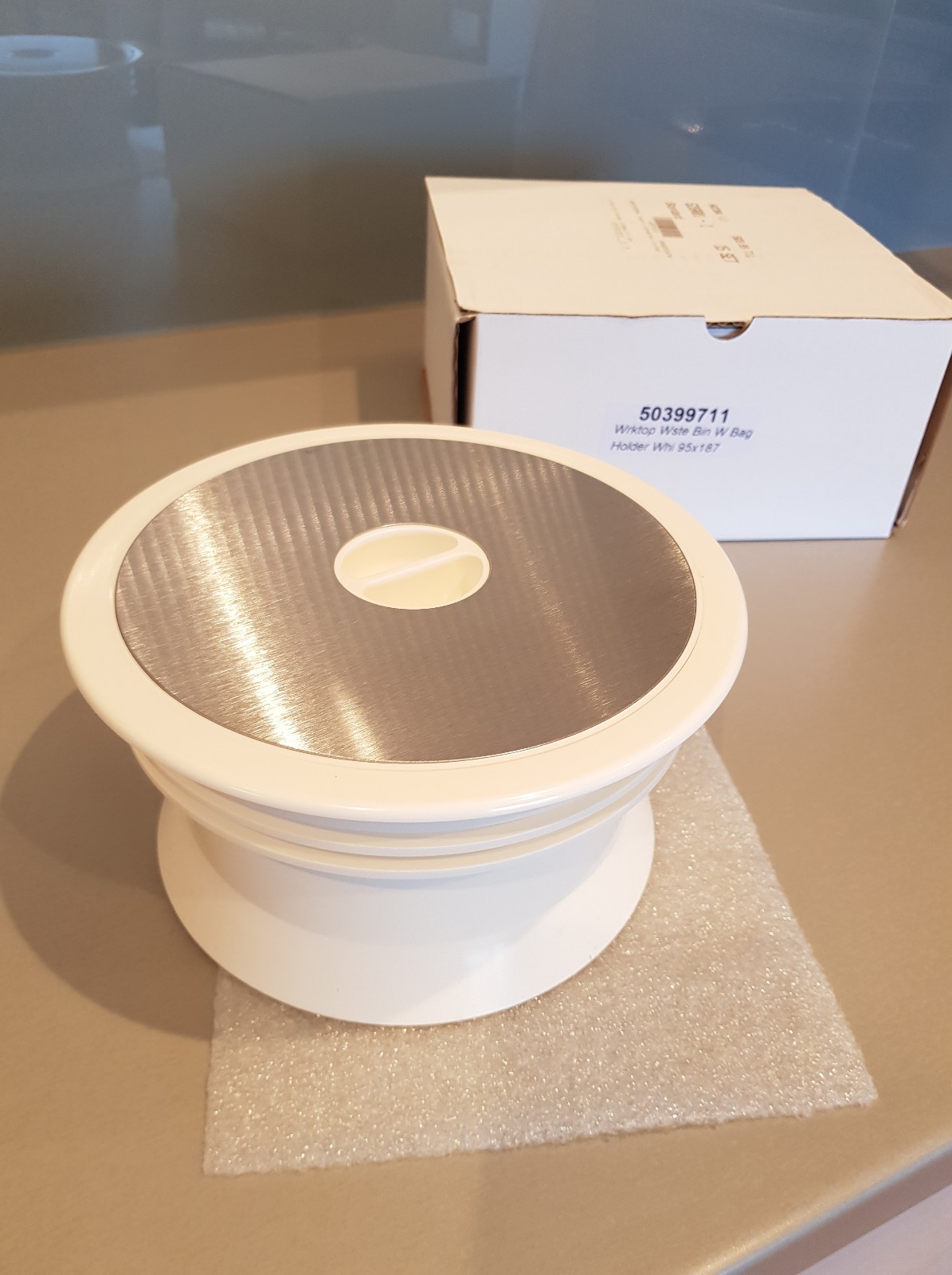 Worktop Waste Bin Integrated Pull Out Kitchen Gym Washroom Bin Bag