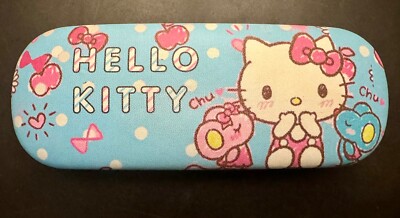Hello Kitty Eyeglasses Glasses Hard Shell Case Protector Box - Mouse Kisses