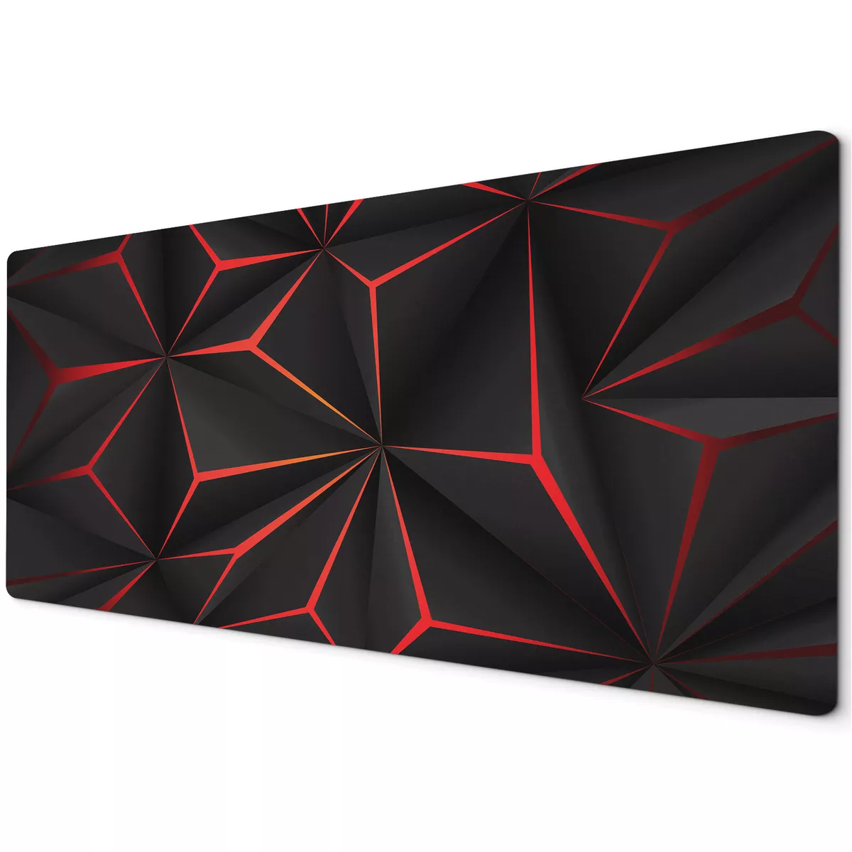 60 x 30cm Extra Large XL Desk Mouse Pad Mat Gaming Geometric Black Red