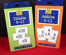 Lot of 2 Educational 0-12 Flash Cards Addition  Division