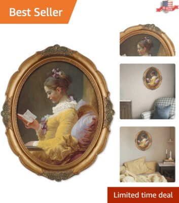 Baroque 11x14 Picture Frame in Gold - Portrait Orientation with Easel Back