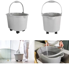 Rolling Mop Water Garden Bucket Wheels Cleaning Pour Handle Pail Durable 20 Qt