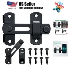 2 Packs 4"x 2.76" Gate Latch Sliding Door Lock, 180° Upgraded Thickened Secur...