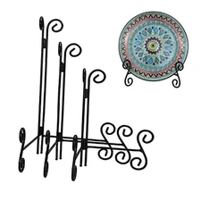 Stand Pack 8+10+12 Inch Plate Holder for Display, Black 8+10+12 Inch - 3Pack 3