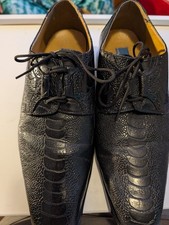 Giorgio Brutini Mens 21093 Heath Croco Casual Slip On Loafer Shoes Black 11.5