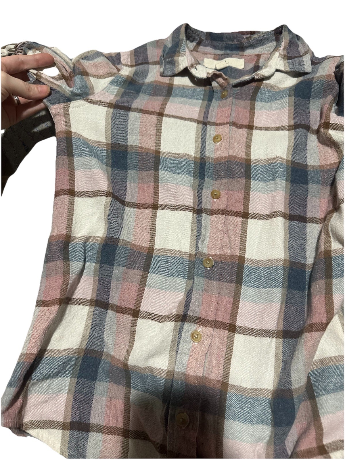 Thread & Supply Plaid Collared Button Long Sleeve… - image 3