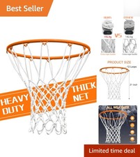 Durable Anti-Whip Basketball Net - 21 Inch Heavy-Duty Replacement for All Courts