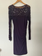 Phase Eight Size 14 Purple Lace Bodycon Dress