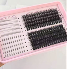 Black Cluster Individual False Eyelashes Tray...
