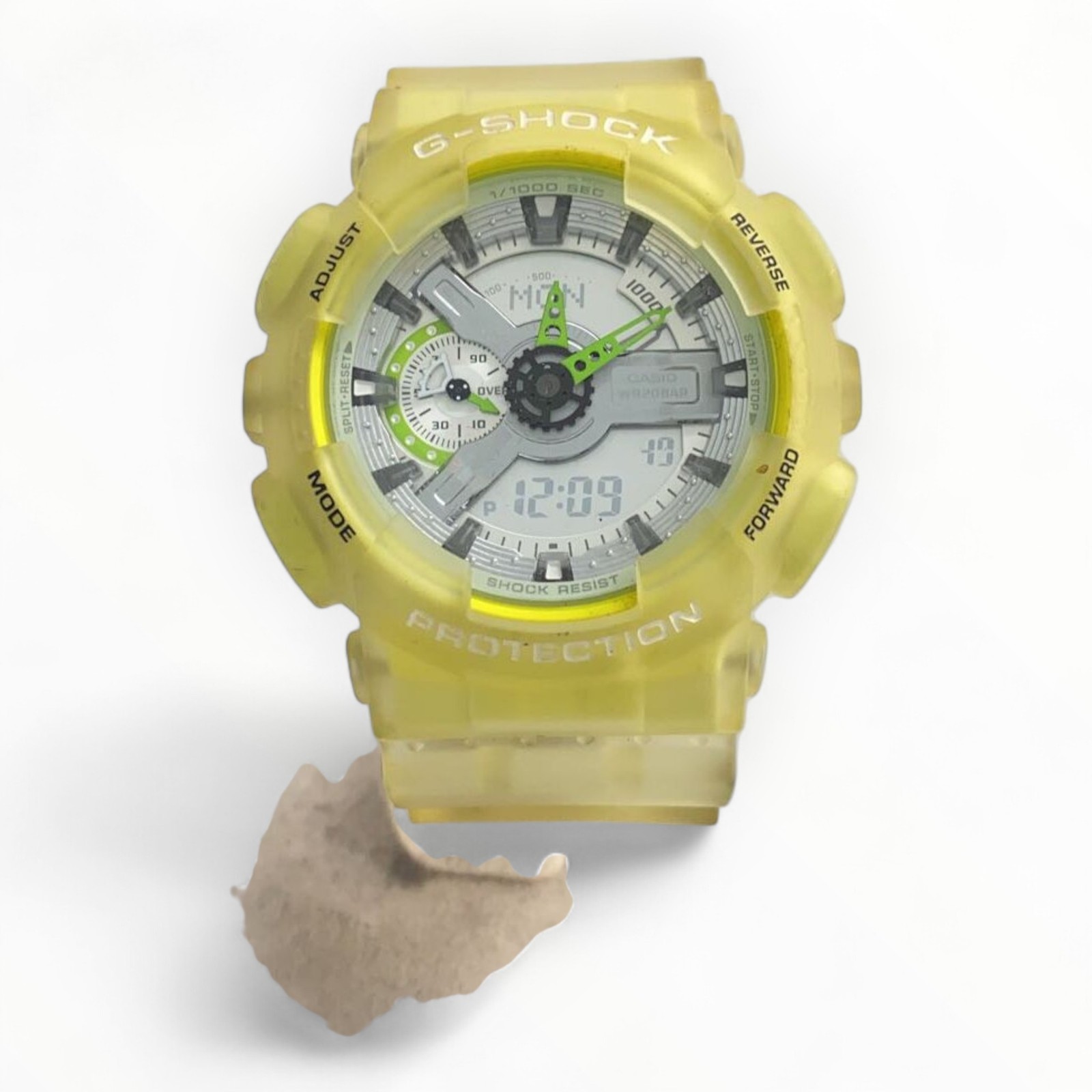 CASIO Ana-Digi Quartz Watch Silver Clear Authentic Men H:2.17” W:2.01” 8278