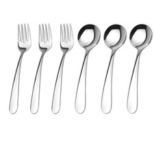 Stainless Steel kids Silverware Set-6 pieces-Kids Forks and Spoons-Mirror Pol...