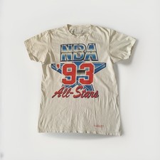 VTG 90's MITCHELL NESS NBA ALL STAR GAME Y2K 1993 WHITE T SHIRT COTTON SZ M