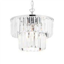 Modern Two Tier Glass Ceiling Pendant Light Kitchen Dining Lighting