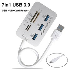 Aluminum 3 Port USB 3.0 Hub MS SD M2 TF Multi-In-1 Memory Card Reader Adapter US