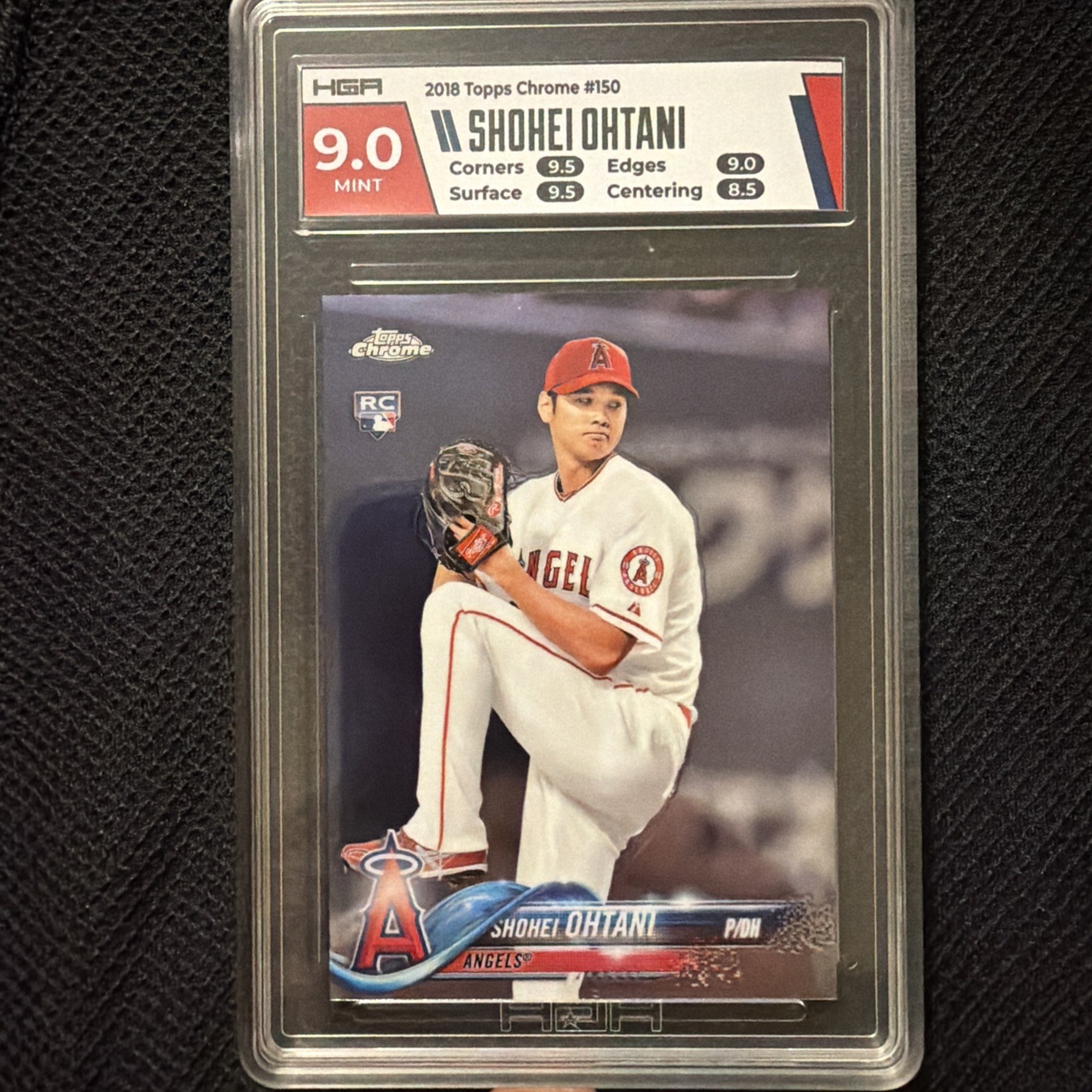 2018 Topps Chrome Shohei Ohtani Rookie RC #150 White Jersey Pitching 🔥 🔥 HGA 9