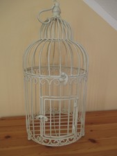 schöner stabiler Deko Vogelkäfig, rund, auch zum Hängen, Shabby Chic, Vintage