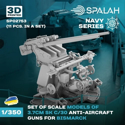 Bismarck 3.7 cm AA Gun Set 1/350 Spalah SP02753