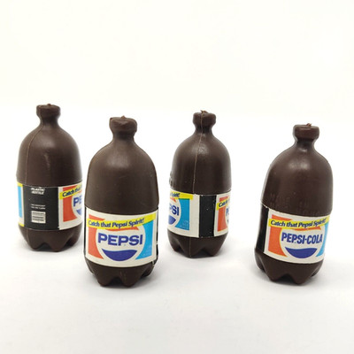 4x Vintage Barbie Doll Size Mini Pepsi Cola 2 Liter Bottles Miniatures Toy Toys