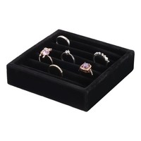 FüR Jewelry Organizer Stapelbar, Schmuckbox Samt Schubladen Schwarz