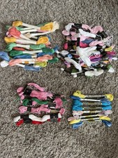 Lot of 60 new/used- embroidery floss skeins - assorted colors - Different brands