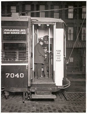 Brooklyn's new one man short cars cheaper to operate much safer fo- Old Photo