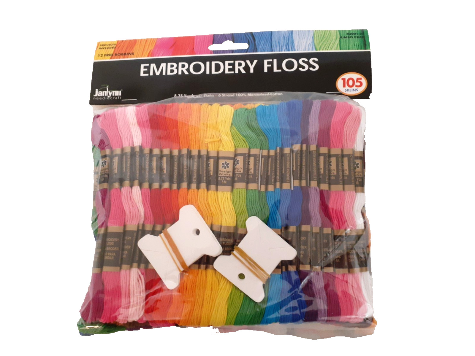 Floss Jumbo Pack 105 Skeins 8.75 Yards Per Skein Assorted Ne
