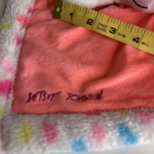 Betsey Johnson Hearts Stars Unicorn Lovey Baby Security Blanket Plush 12x12 Soft - Picture 7 of 11