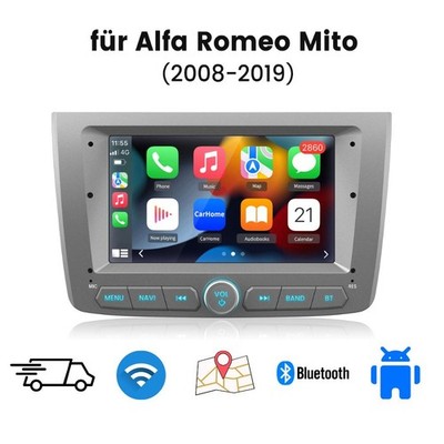 Android 15 Carplay Autoradio Für Alfa Romeo Mito 2008-2019 GPS SWC WIFI DAB+ 64G