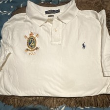 Polo Ralph Lauren Classic Fit Men's XL White Solid Short Sleeve Polo Logo