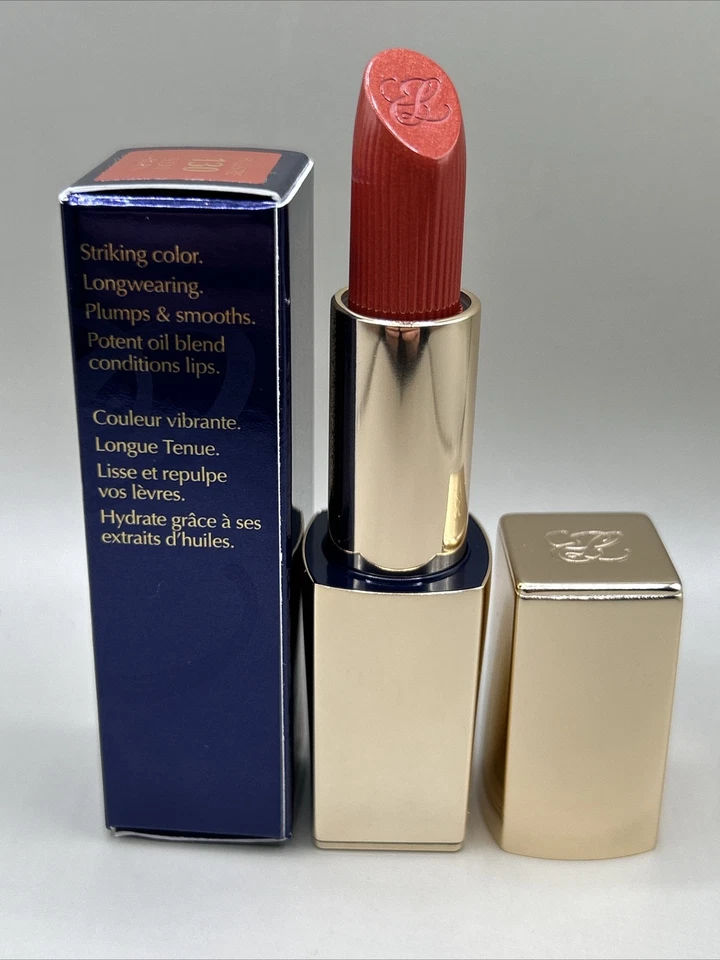Estee Lauder Pure Color Lipstick Hi-Lustre 130 Slow Burn .12oz Refillable NEW - Image 4 of 4