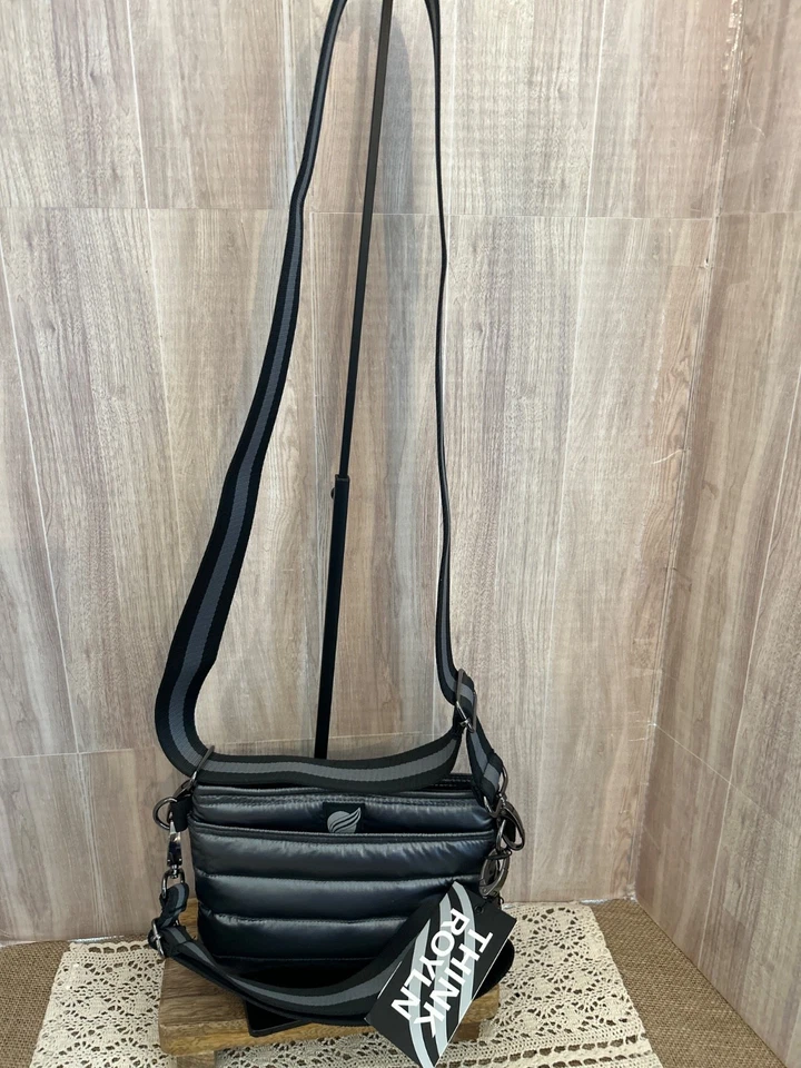 NewwTags Think Roylin Acolchado Gris Perla Original Bolso Metálico Convertible Cartera Foto 2 de 4