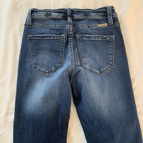 Jeans Kancan lavaggio scuro effetto invecchiato alla caviglia skinny denim stile KC60340 taglia 1/24 - Foto 9 di 12