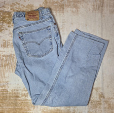 Vintage Levis 505 Jeans Mens 40x32 Blue Light Wash Straight Made In France 90s