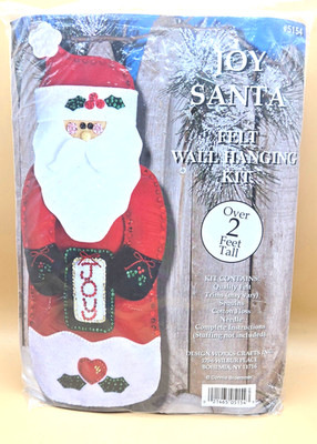 JOY SANTA Felt Wall Hanging Kit by DESIGN WORKS CRAFTS, Over 2ft Tall #5154, NEW