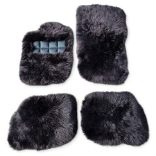 NEW Expresso Brown Genuine Sheepskin Floor Mats Extra Plush For Bentley Models