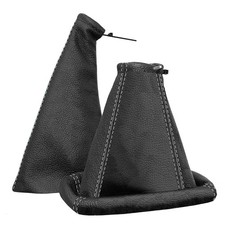 Schaltsack + Handbremsmanschette OPEL VECTRA B in Echtleder schwarz Naht grau