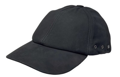 Baseball Cap Leder Outdoor Biker Kappe Lederkappe Unisex Schwarz Nubukleder