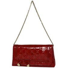 Gucci Heart Shape Ribbon Chain Shoulder Bag 257611 Red Patent Leather #BS2320